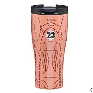 NEW NWOT Porsche Travel Mug Pink Pig Color Double Walled Stainless Steel 917/20